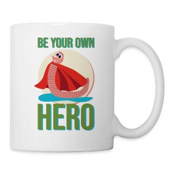 Earthworm Superhero Hero Cape Puddle Gift - Mug - white - Right