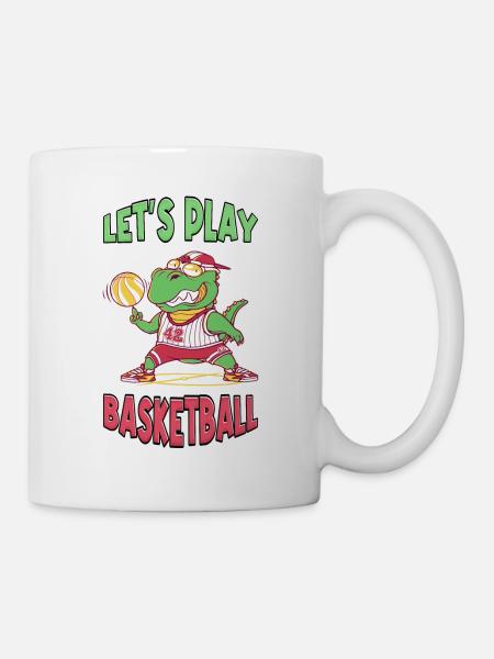 Basketball Dino T-Rex Spieler Sport Comic Cartoon - Tasse - Weiß
