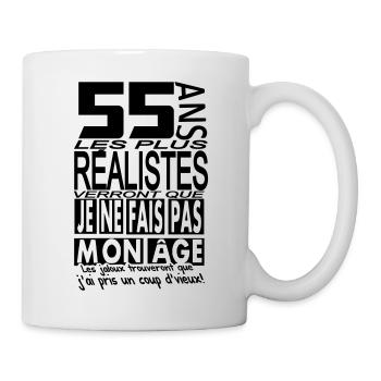 55 ans / anniversaire 55 ans / t-shirt 55 ans - Mug blanc - blanc - Droite