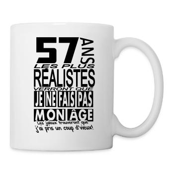 57 ans / anniversaire 57 ans / t-shirt 57 ans - Mug blanc - blanc - Droite