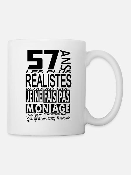 57 ans / anniversaire 57 ans / t-shirt 57 ans - Mug blanc - blanc