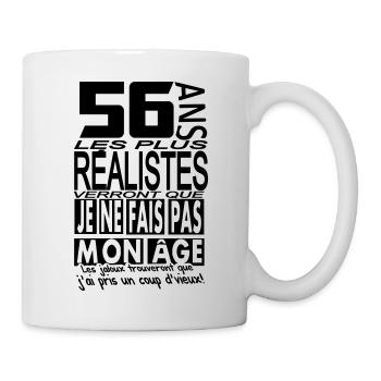 56 ans / anniversaire 56 ans / t-shirt 56 ans - Mug blanc - blanc - Droite