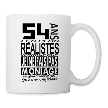 54 ans / anniversaire 54 ans / t-shirt 54 ans - Mug blanc - blanc - Droite