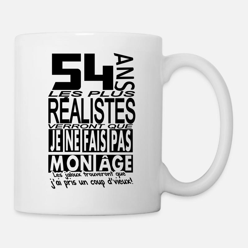 54 ans / anniversaire 54 ans / t-shirt 54 ans - Mug blanc - blanc