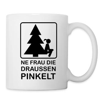 Ne Frau die draußen pinkelt - camping girl - Tasse - Weiß - Rechts