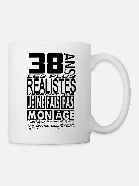 38 ans / anniversaire 38 ans / t-shirt 38 ans - Mug blanc - blanc