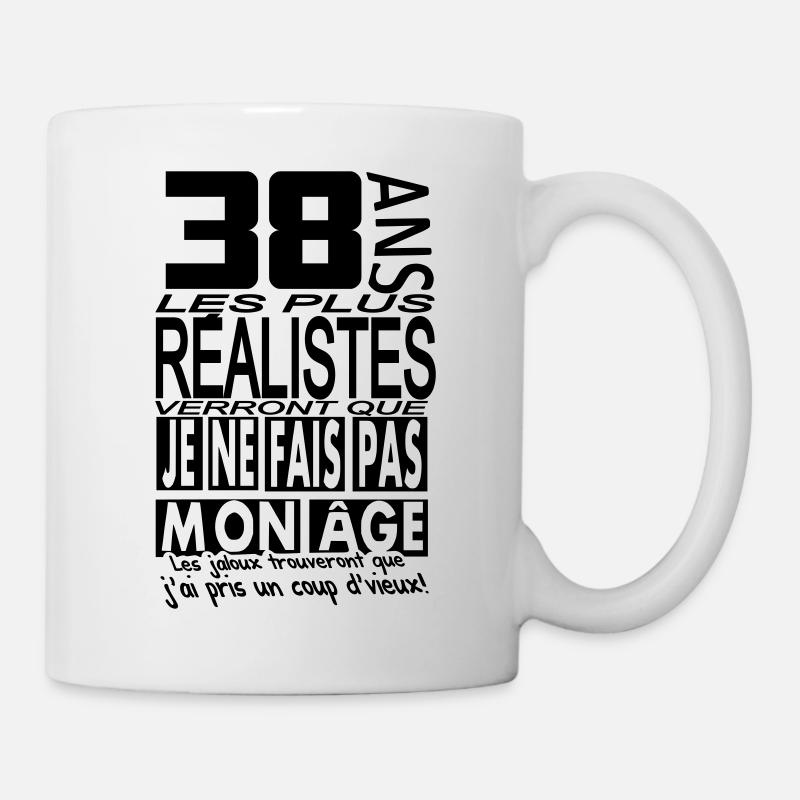 38 ans / anniversaire 38 ans / t-shirt 38 ans - Mug blanc - blanc