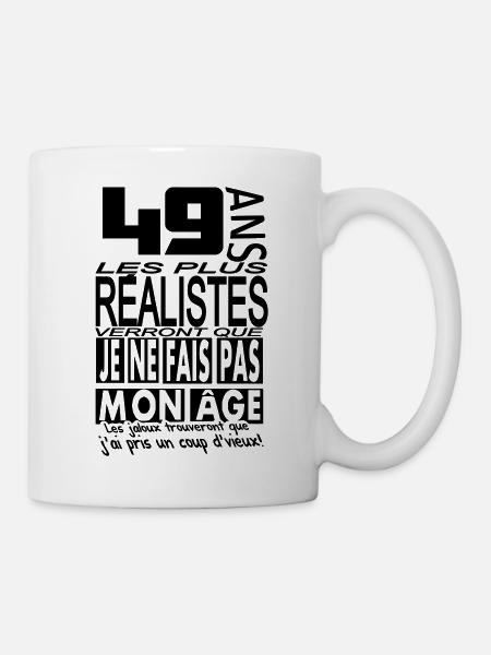 49 ans / anniversaire / t-shirt 49 ans - Mug blanc - blanc