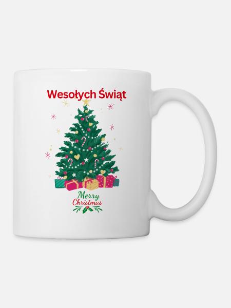 Wesołych Świąt Merry Christmas T-Shirt - Tasse - Weiß