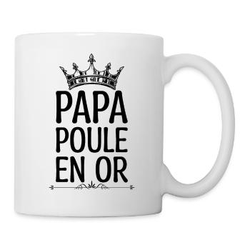 Fête des pères, Papa Poule en or cadeau pour papa - Mug blanc - blanc - Droite
