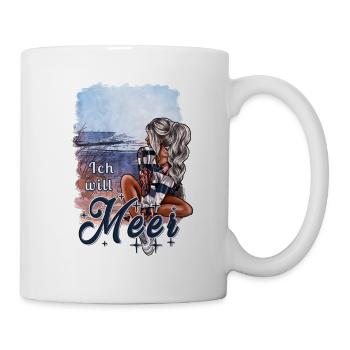 Meer Mädchen am Strand - Tasse - Weiß - Rechts