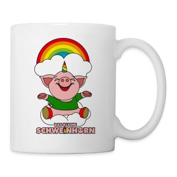 Das kleine Schweinhorn Regenbogen - Tasse - Weiß - Rechts