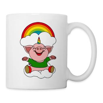 small pig horn colorful - Mug - white - Right