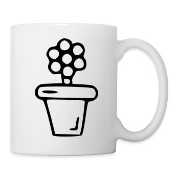 Plant drawing nature sketch black - Mug - white - Right