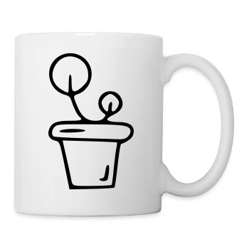 Plant drawing nature sketch black - Mug - white - Right
