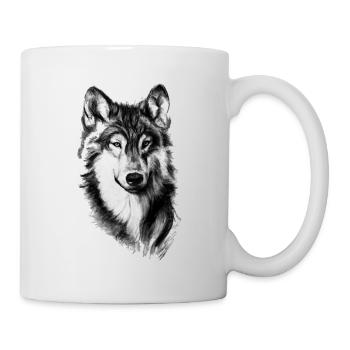 Wolf - Tasse - Weiß - Rechts