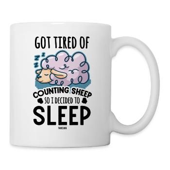 Sheep Tired Shepherd Sleep Children Baby - Mug - white - Right