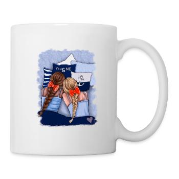 YOU&ME Illustration/Freundinnen/Schwestern Maritim - Tasse - Weiß - Rechts