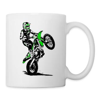 Moto Cross - Motocross - Supercross - MX - SX - Tasse - Weiß - Rechts