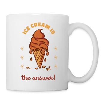 La crème glacée est la réponse! Crème glacée rétro drôle - Mug blanc - blanc - Droite