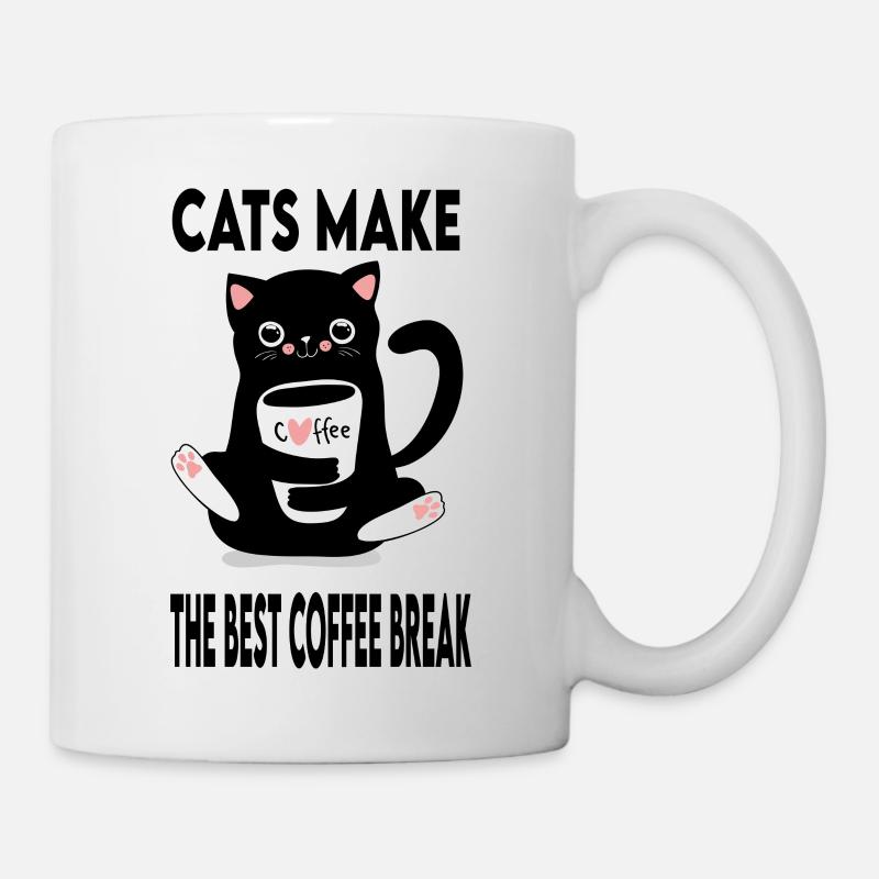 Cats make the best coffee break - Mug blanc - blanc