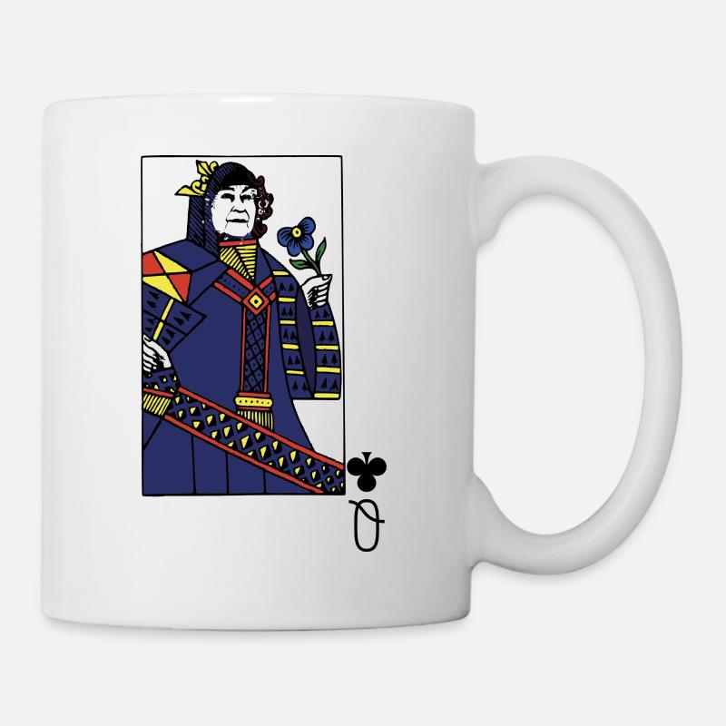 Köngin,carte à jouer,carnaval,reine elizabeth - Mug blanc - blanc