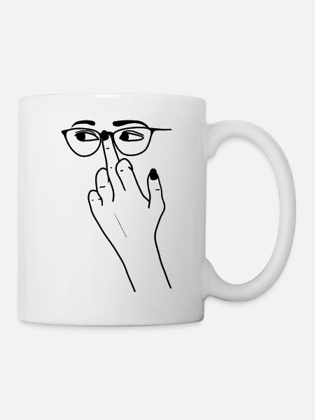 Finger für Brille - Tasse - Weiß
