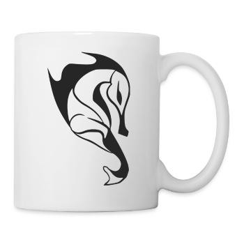 Stilisiertes Seepferdchen - Tasse - Weiß - Rechts