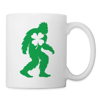 Bigfoot Shamrock Gold Funny St Patrick's - Tasse - Weiß - Rechts