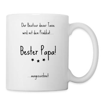 Prädikat Bester Papa! - Tasse - Weiß - Rechts