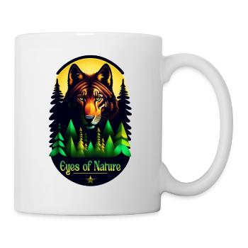 loup et montagne - nature - Mug blanc - blanc - Droite