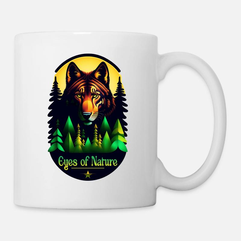 loup et montagne - nature - Mug blanc - blanc