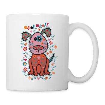 Bunter Hund - Tasse - Weiß - Rechts