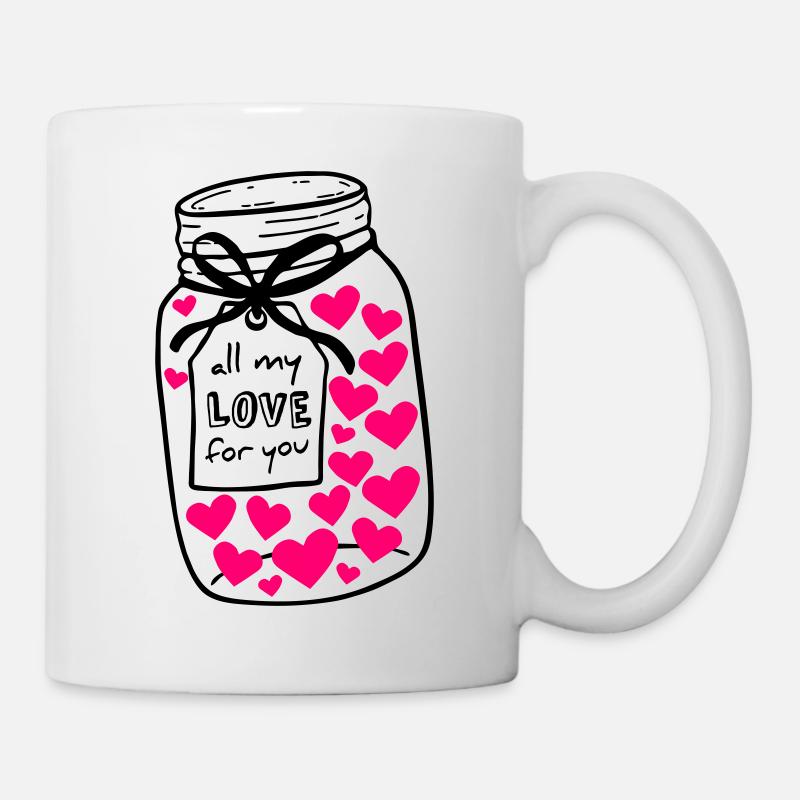 Pot Mason plein d’amour - Mug blanc - blanc