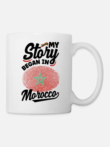 Marokko Marokkanisches Marokko Flagge Meine Geschichte begann in - Tasse - Weiß