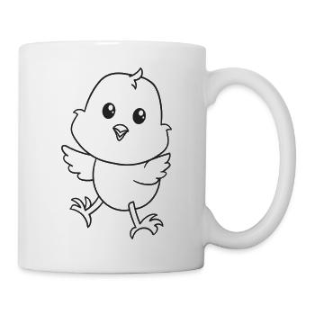 Poussins, poulet, poulet, cadeau, idée cadeau - Mug blanc - blanc - Droite