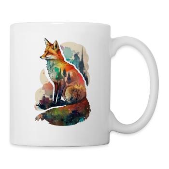 Fox Watercolor Forest Wildlife Wildlife Drawing - Mug - white - Right