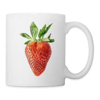 Saftige rote Erdbeere, Sommer - Tasse - Weiß - Rechts