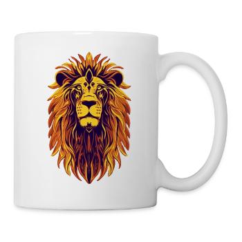 tete de lion mandala - Mug blanc - blanc - Droite