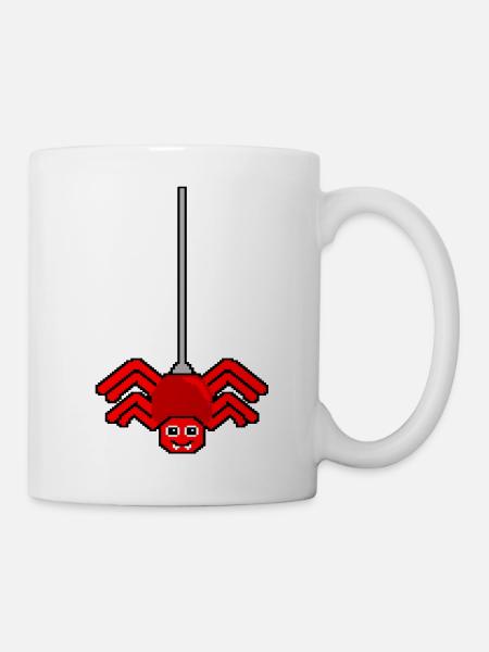 Spinne 8bit - Tasse - Weiß