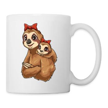 Faultier mit niedlichem Faultier Kind für - Tasse - Weiß - Rechts