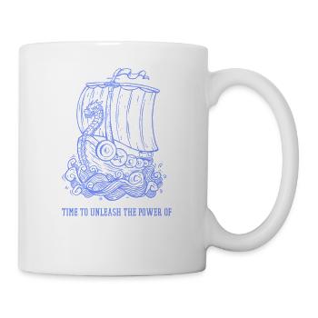 Time To Unleash The Power Of Valhalla Retro Viking - Tasse - Weiß - Rechts