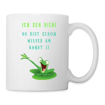 Lustiger Frosch - Tasse - Weiß - Rechts