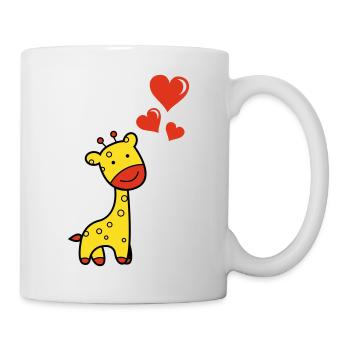 Giraffe verliebt - Tasse - Weiß - Rechts