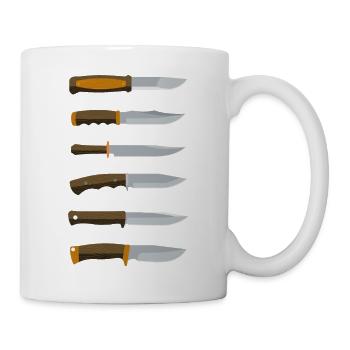 Messersammler Verschiedene Messer - Tasse - Weiß - Rechts