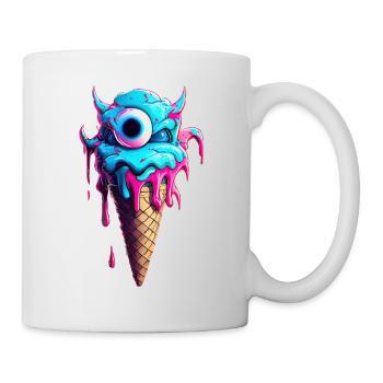 Monstre de cornet de crème glacée - Mug blanc - blanc - Droite