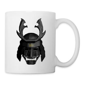 Geometrischer Samurai Helm - Tasse - Weiß - Rechts