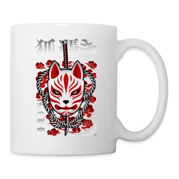 Japan Kitsune - Démon de la forêt - Mug blanc - blanc - Droite