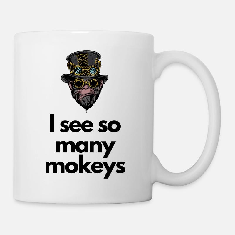 Des singes partout - Mug blanc - blanc