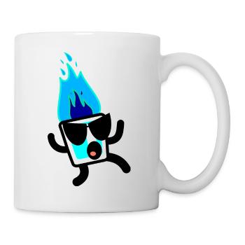 Flammendes Schnapsglas - Tasse - Weiß - Rechts
